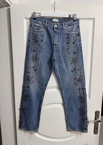 Zara taşlı jean - Görsel 4