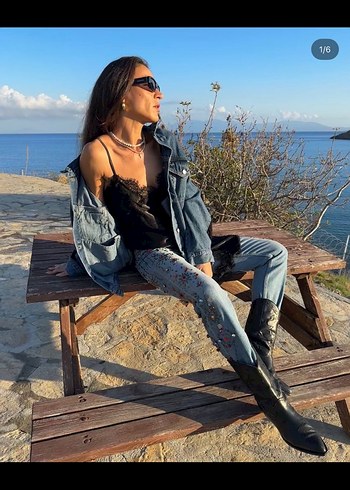 Zara taşlı jean - Görsel 2