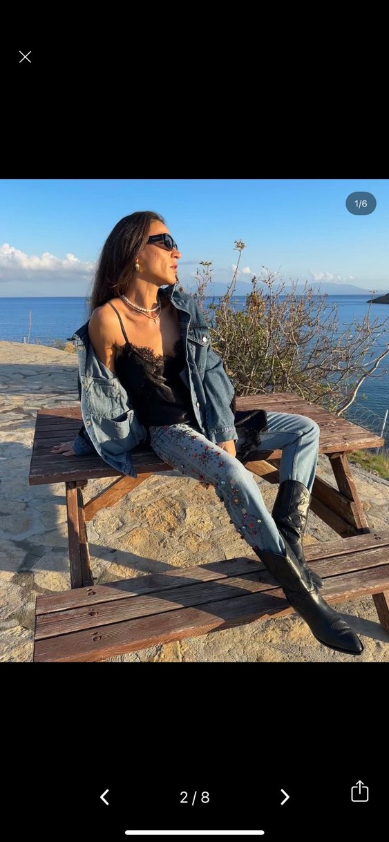 Zara taşlı jean - Görsel 2