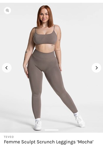 TEVEO Bej Kadın Spor Tayt - Görsel 3