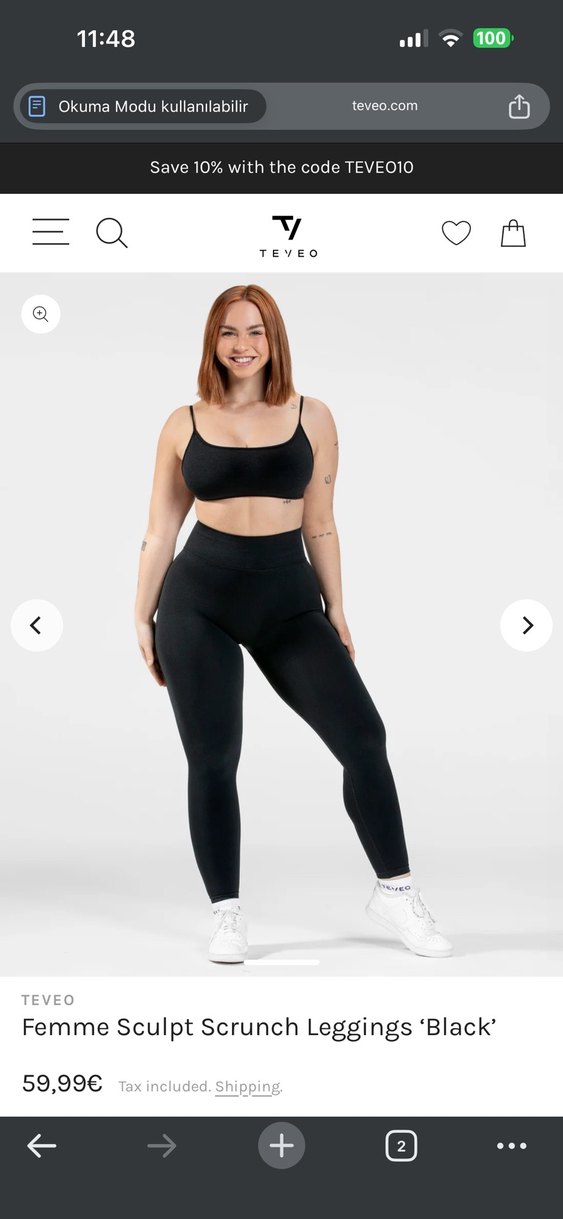 TEVEO Siyah Spor Tayt Kadın - Görsel 4
