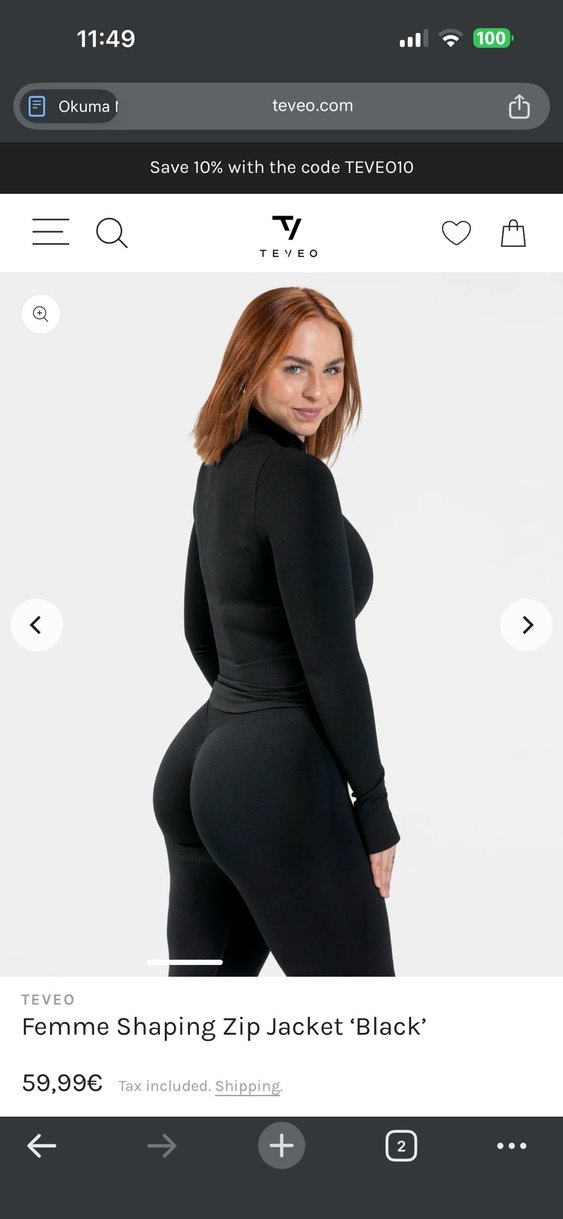 TEVEO Siyah Spor Tayt Kadın - Görsel 5