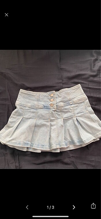 Urban Outfitters Y2K pileli mini jean etek