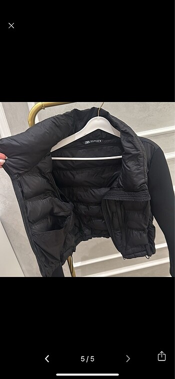 l Beden siyah Renk Zara şişme mont