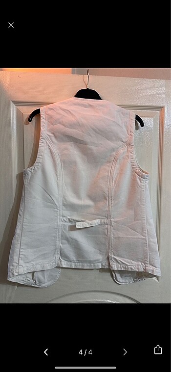 m Beden beyaz Renk Massimo dutti keten yelek