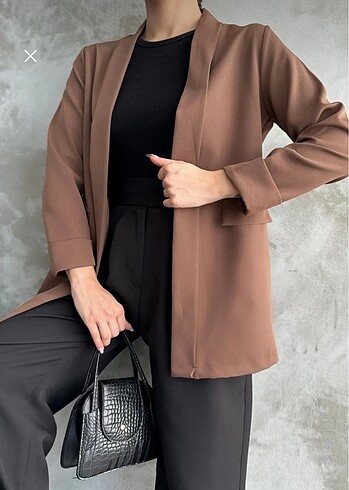 Macrahelbasic kahverengi blazer ceket