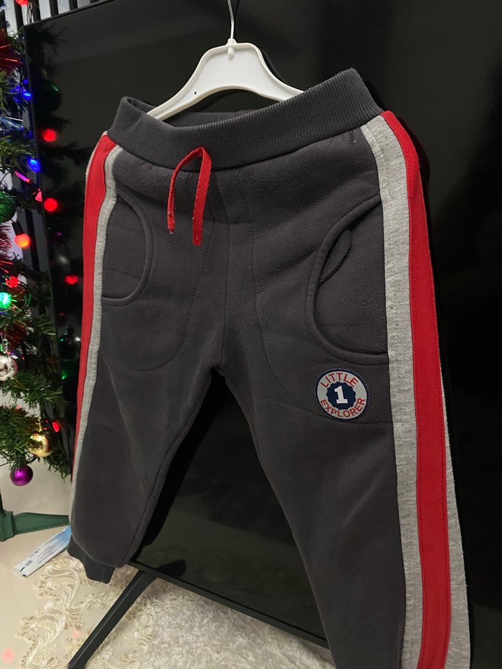 Gri Erkek Çocuk Nakışlı Eşofman Altı - Görsel 2