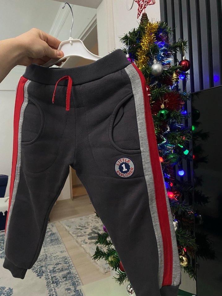 Gri Erkek Çocuk Nakışlı Eşofman Altı - Görsel 5