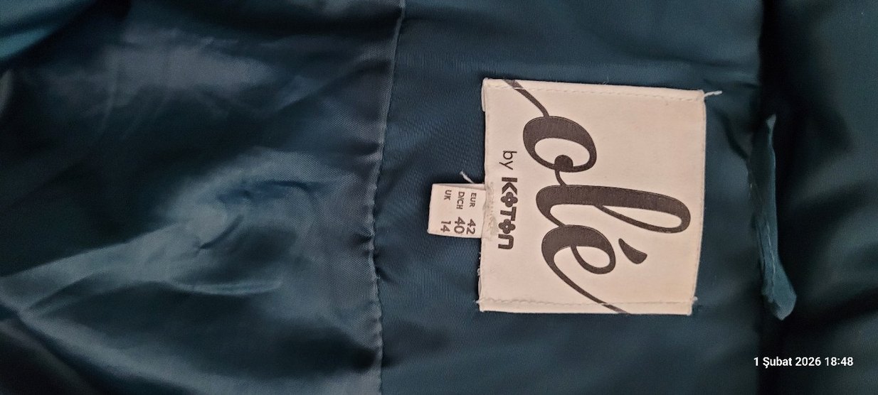 Koyu yeşil Midi Kadın Kışlık Mont - Görsel 5