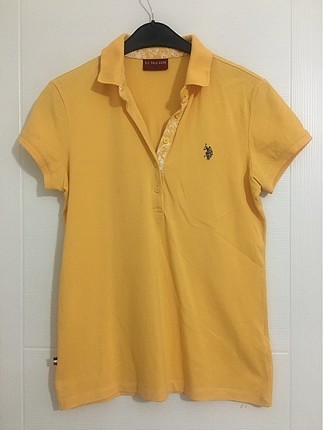 Polo yaka sarı t-shirt