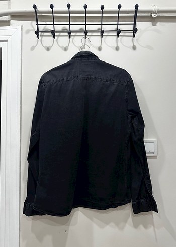 Erkek Siyah Denim Gömlek - Görsel 2