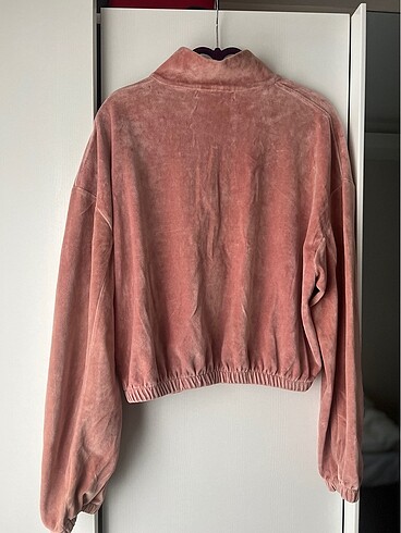 m Beden pembe Renk Bershka Kadife Hırka