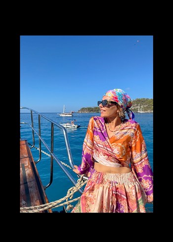 Çok Renkli Bohem Kadın kimono takım