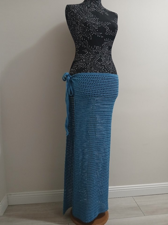 Uzun el örgü pareo - Görsel 5