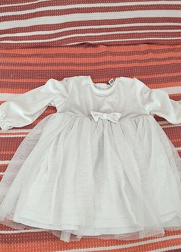 9-12 Ay Beden beyaz Renk Bebek gelinlik model elbise 