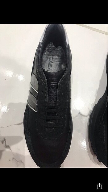 37 Beden siyah Renk Cabani hakiki deri spor ayakkabı