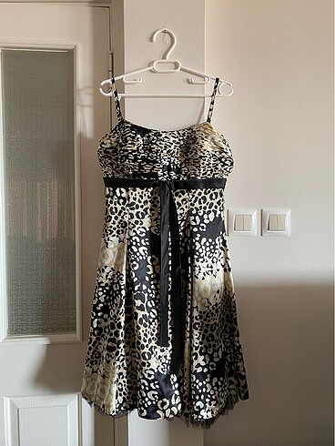 leopar desen elbise