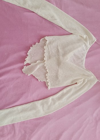 m Beden Beyaz ekru crop