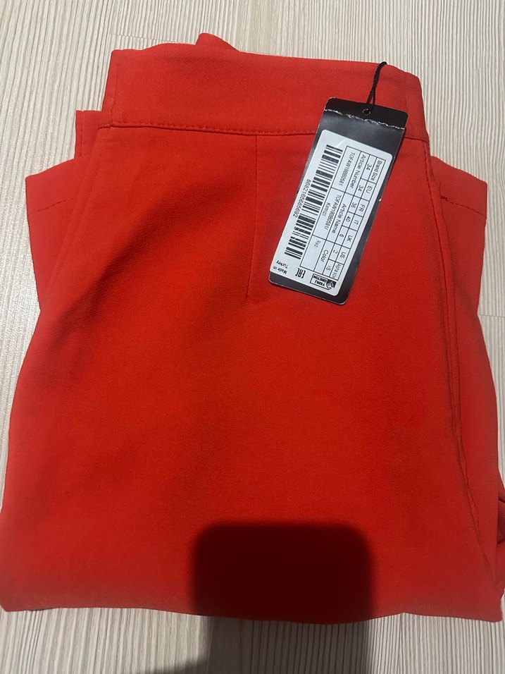 Şeffaf Kırmızı Kadın Sigara Pantolon - Görsel 2