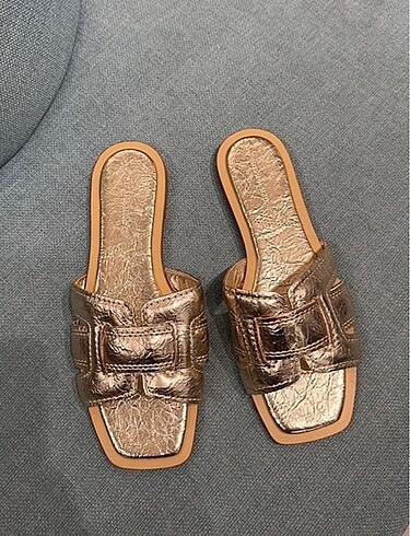 38 Beden altın Renk Stradivarius Gold Terlik