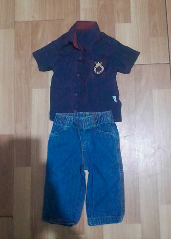 Diğer Erkek Bebek Koyu Mavi Denim Takım