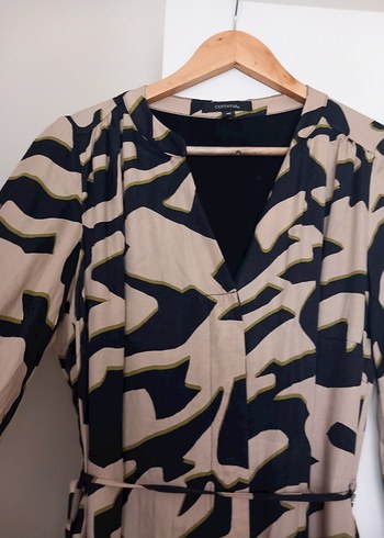 Bağlamalı V Yaka Kadın Uzun Elbise - Görsel 4