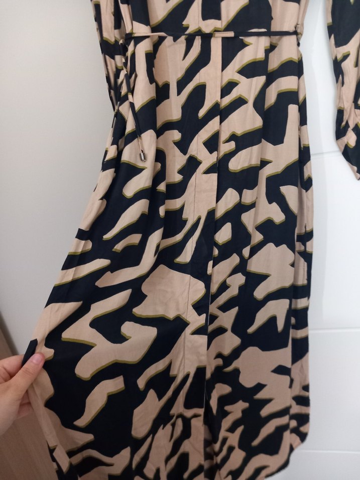 Bağlamalı V Yaka Kadın Uzun Elbise - Görsel 2