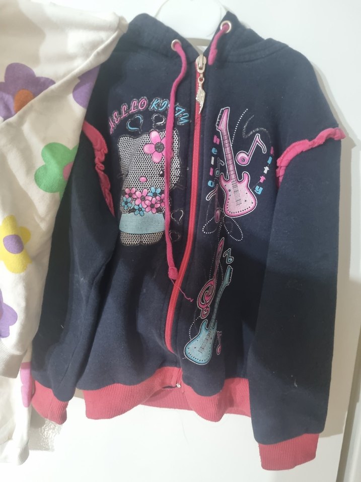 Çiçek Desenli Kız Eşofman Takımı Sweatshirt - Görsel 2