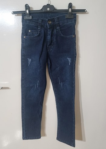 6 Yaş Beden Erkek Çocuk Kemerli Mavi Denim Pantolon