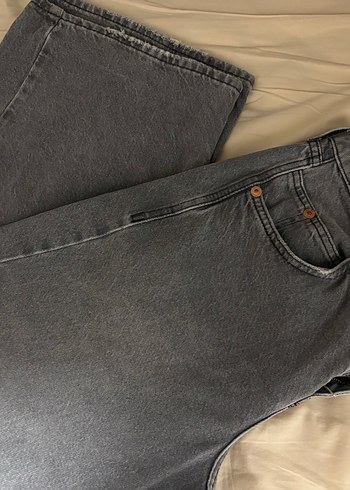 Gri Kadın Denim Salaş Midi Boy Jean - Görsel 2