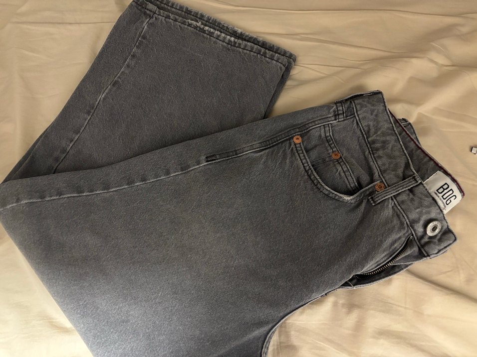 Gri Kadın Denim Salaş Midi Boy Jean - Görsel 2