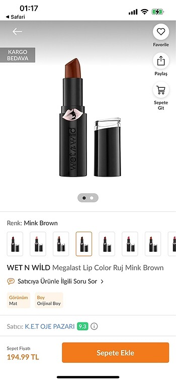 Wet n wild mat ruj mink brown 1671E