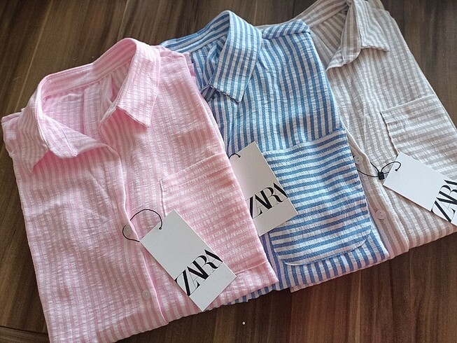 ZARA MARKA ÇİZGİ DESENLİ GÖMLEK