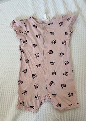 H&M Pembe Minnie Mouse Desenli Bebek Tulum