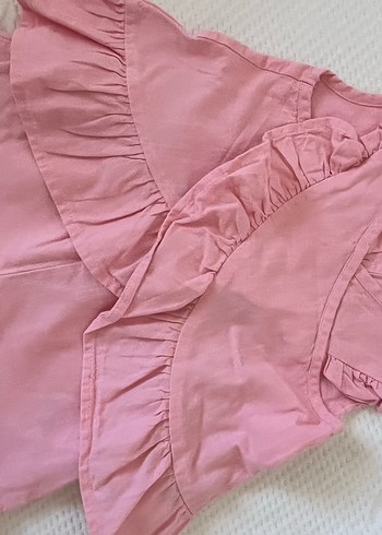 LC Waikiki Pembe Fırfırlı Kısa Kollu Bebek Kıyafet Seti