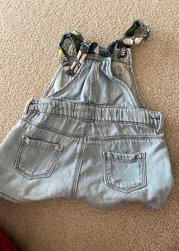 12-18 Ay Beden Kız Çocuk Gri Denim kot Tulum