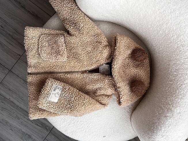 9-12 Ay Beden camel Renk Bebek teddy mont