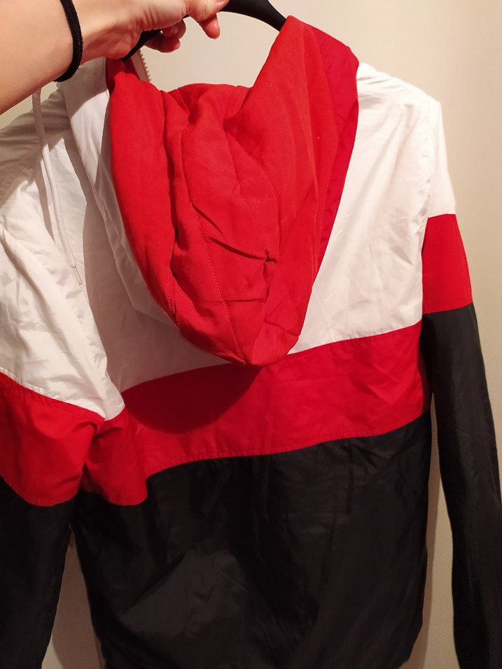 Kırmızı Siyah Yarım Fermuarlı yağmurlul defacto - Görsel 2