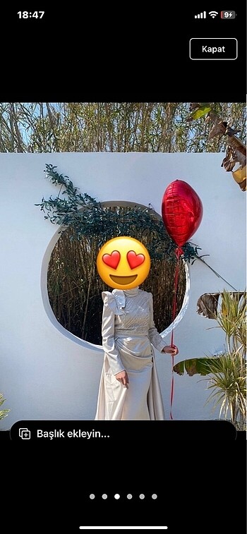 Saten taşlı abiye