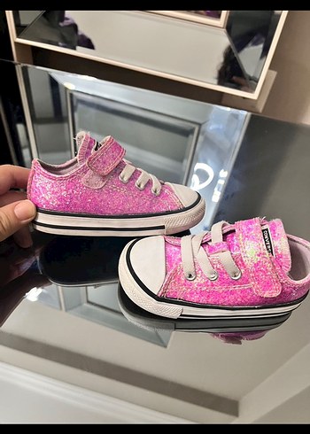 Pembe Simli Kız Çocuk Spor Ayakkabı - Görsel 2