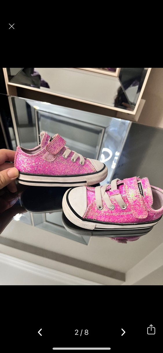 Pembe Simli Kız Çocuk Spor Ayakkabı - Görsel 2