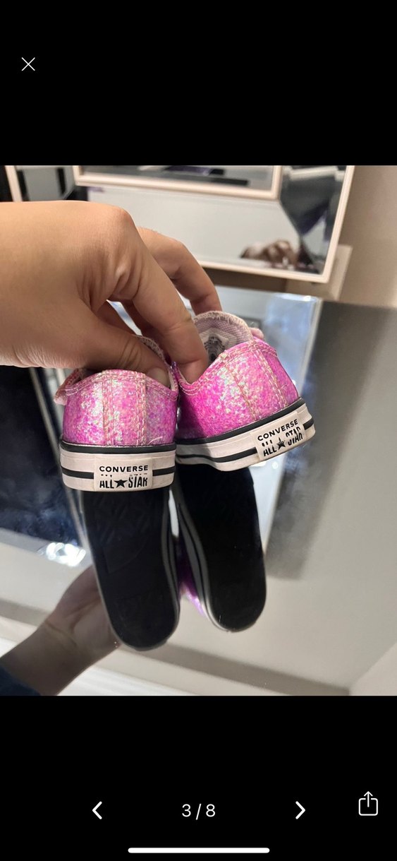 Pembe Simli Kız Çocuk Spor Ayakkabı - Görsel 3