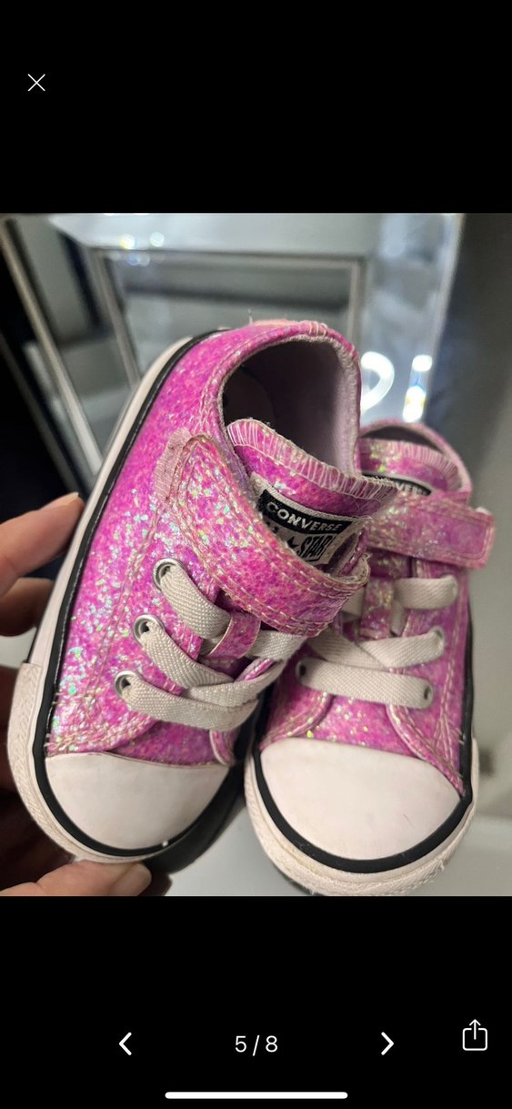 Pembe Simli Kız Çocuk Spor Ayakkabı - Görsel 5