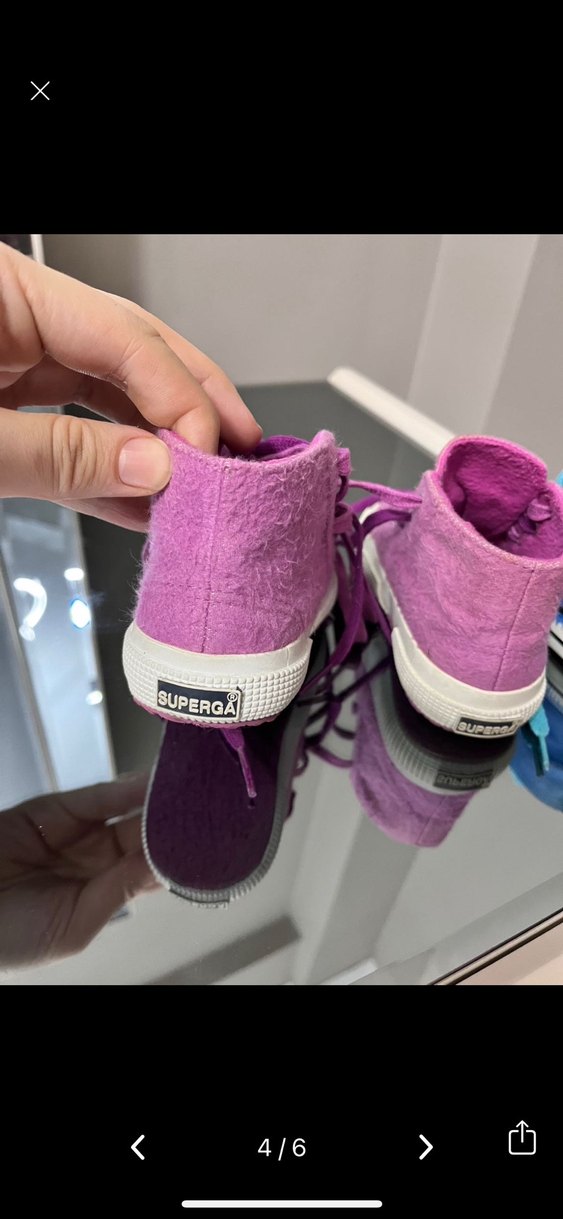 Kız Çocuk Pembe Polar Kumaş Spor Ayakkabı - Görsel 4