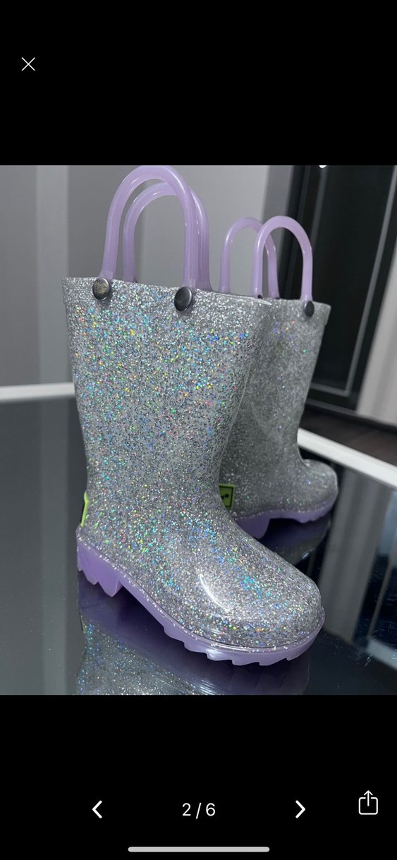 Mor Parlak Kız Çocuk Yağmur Çizmesi - Görsel 2