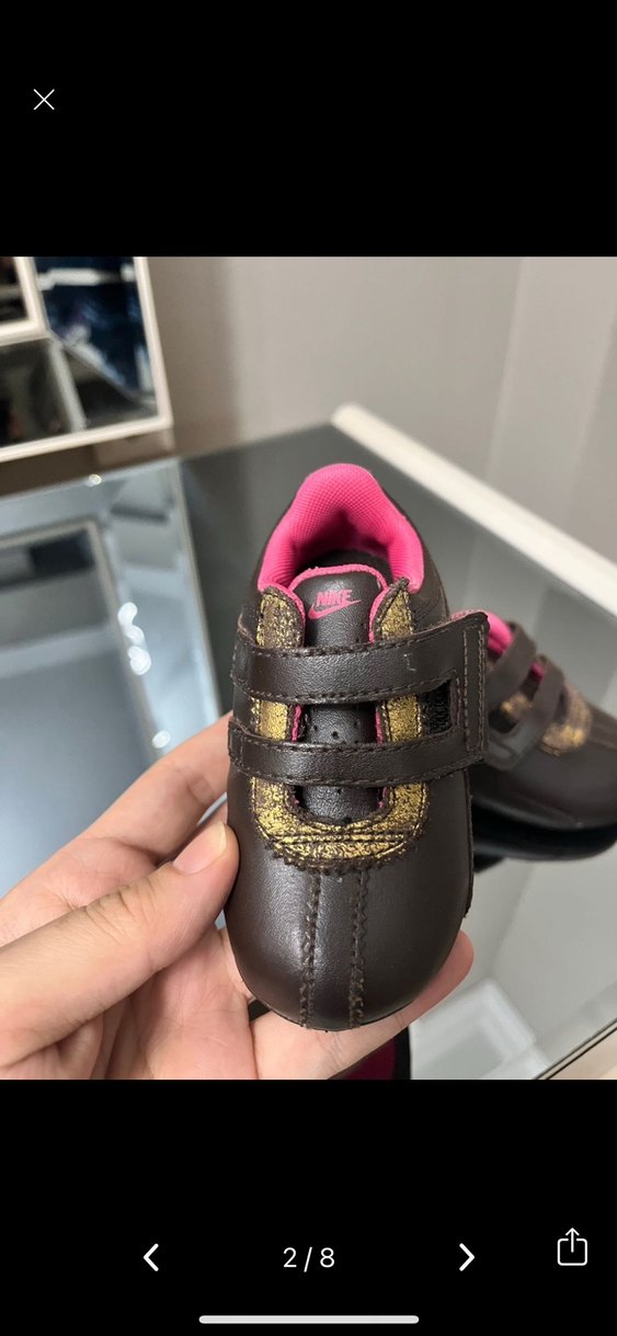 Kız Çocuk Kahverengi Cırt Cırtlı Spor Ayakkabı - Görsel 2