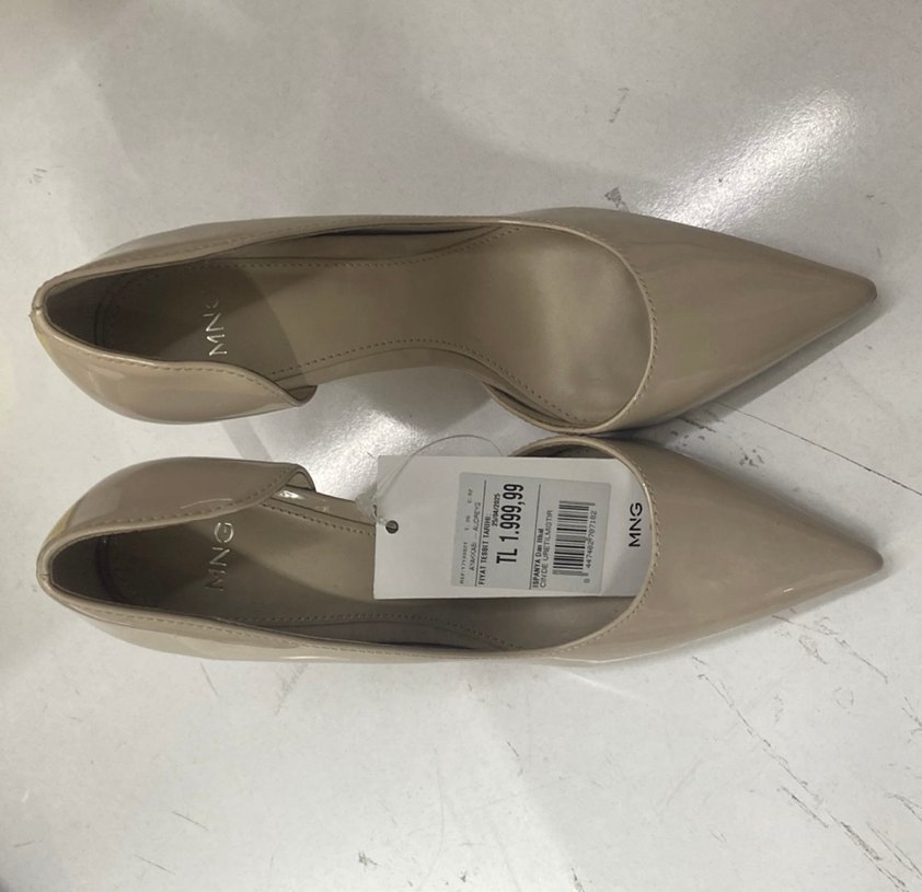 Bej Asimetrik Topuklu Stiletto - Görsel 3