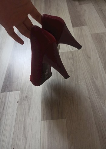 Diğer Bordo Süet Yüksek Topuklu Stiletto