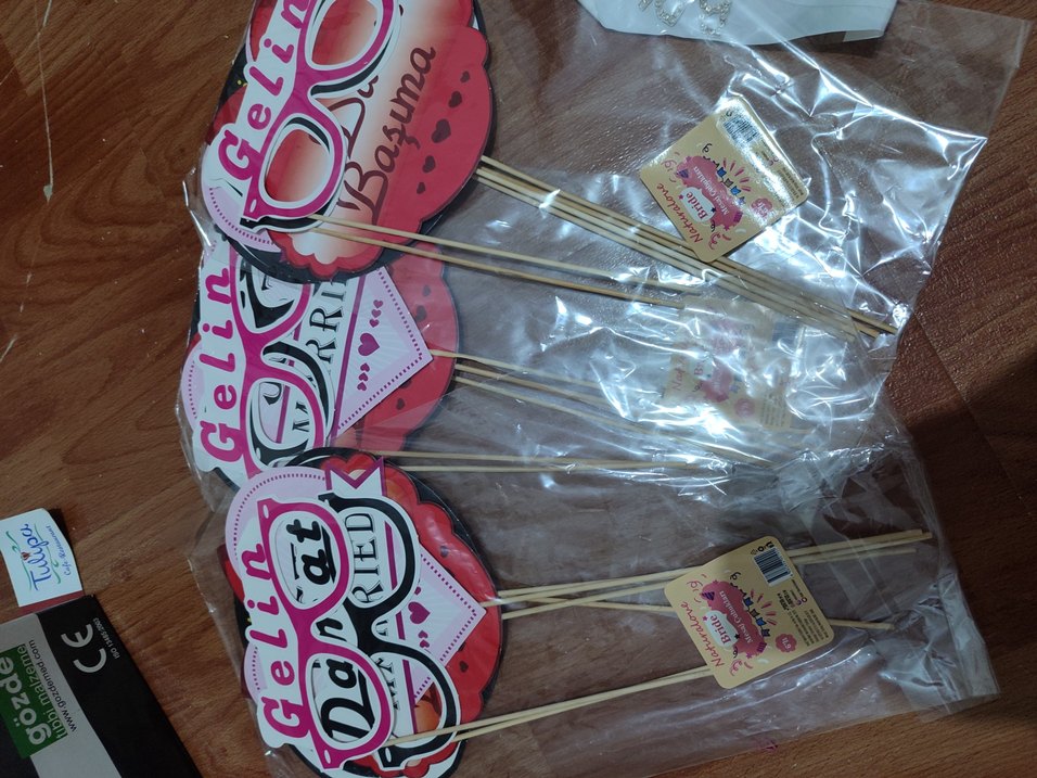 Renkli Gelin Parti Fotoğraf Aksesuarları - Görsel 3