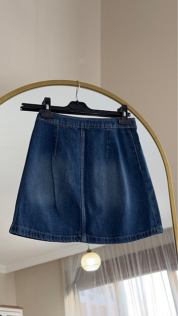 xs Beden Hm mini denim jean kot düğmeli etek